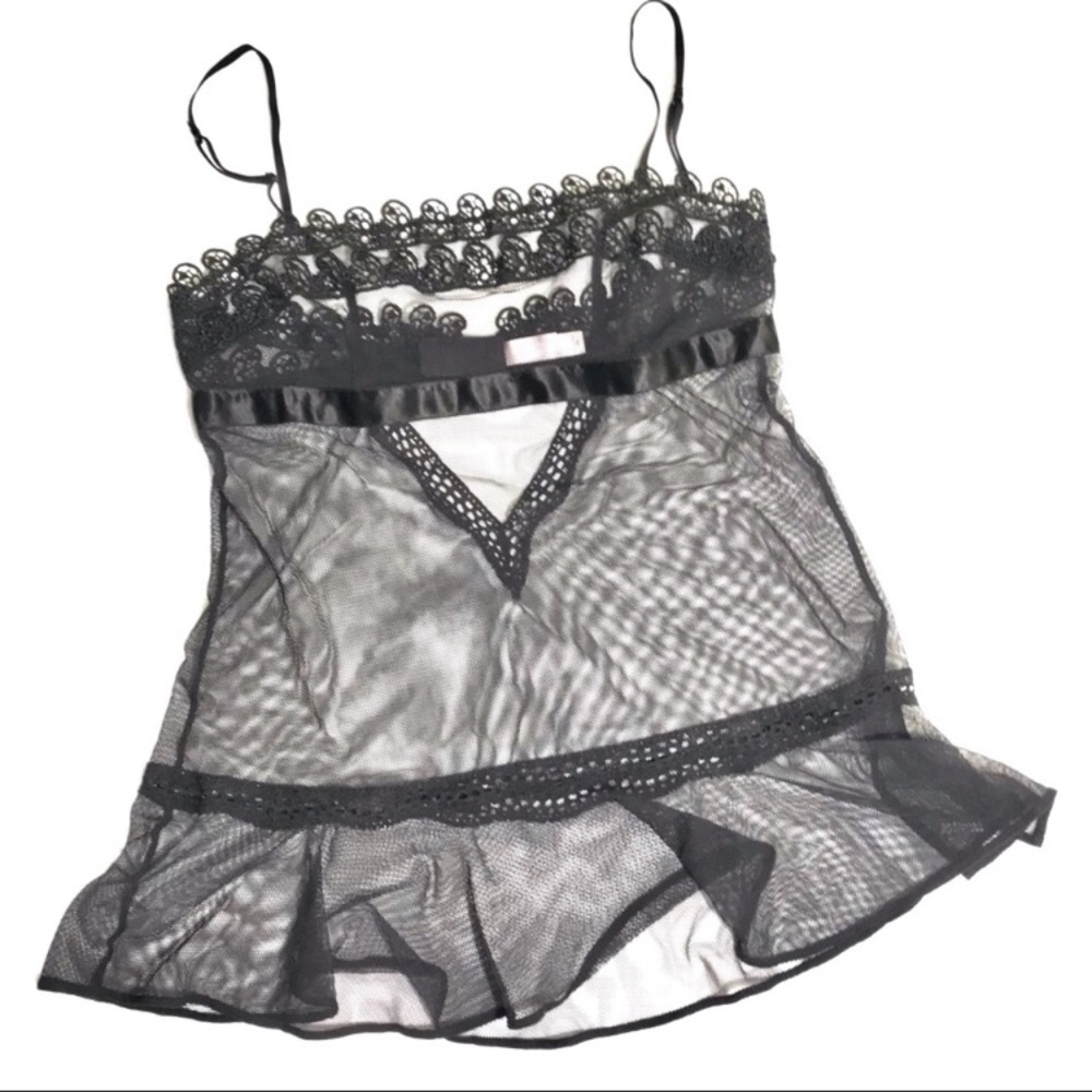 Victoria’s Secret Sheer Black Embroidered Neglige